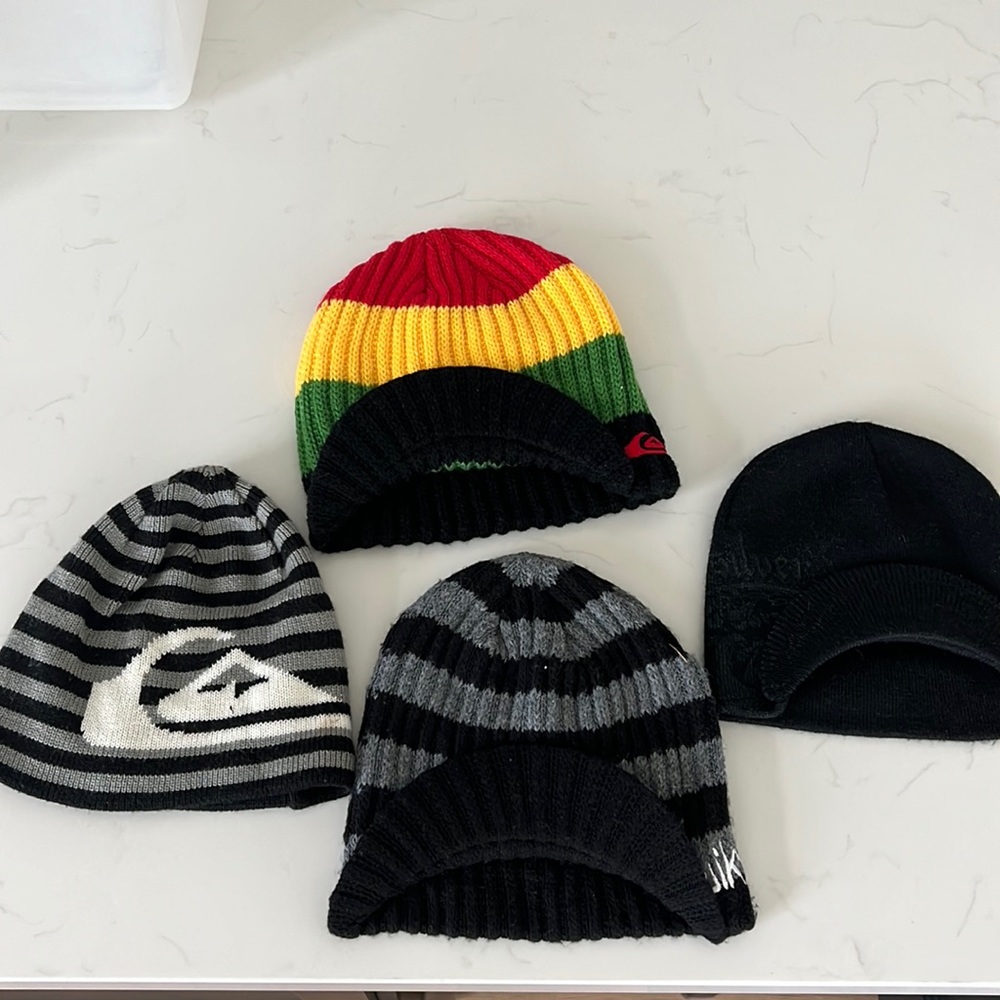 Quicksilver winter hats 4 of them for boys